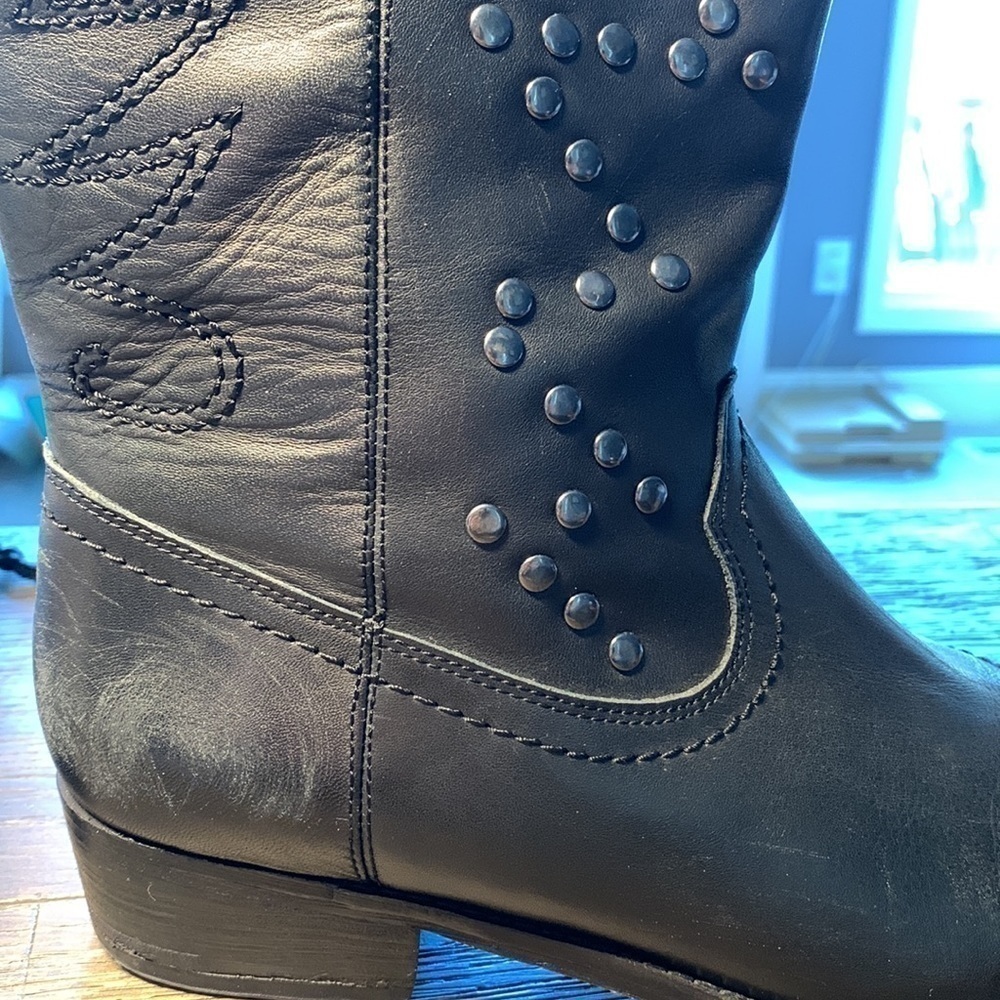 MIA Limited Edition Western Style Studded Black Rocker Cowgirl Boots - Picture 3 of 11